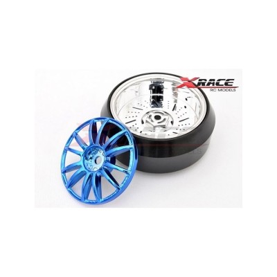 XRACE SET RUOTE DRIFT 1 10 CERCHIO BLU