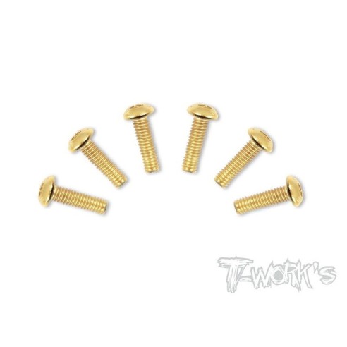 T-WORK'S-4x14mm VITI BOTTONE ACCIAO GOLD 6pz GSS414B