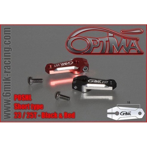 Optima  Squadretta servo alluminio 23T Nera