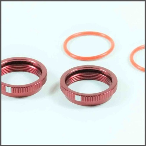 Ricambi BBS System Shock Spring Adjust Nut (RED) (2PC)