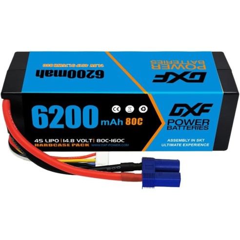 DXF 4S Lipo Batteria 14.8V 6200mAh 80C EC5