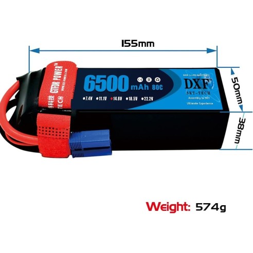 copy of Batteria DXFDXF 4S Lipo 14.8V 5200mAh 60C TX60